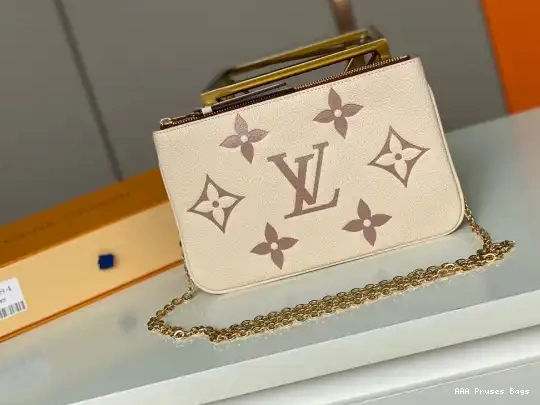 AAA Pruses Bags VUITTON LOUIS DOUBLE POCHETTE ZIP 0613